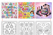 Creative Girly Coloring Pages, a Decorative Illustration by Design Station (Thumbnail 2 of 4)