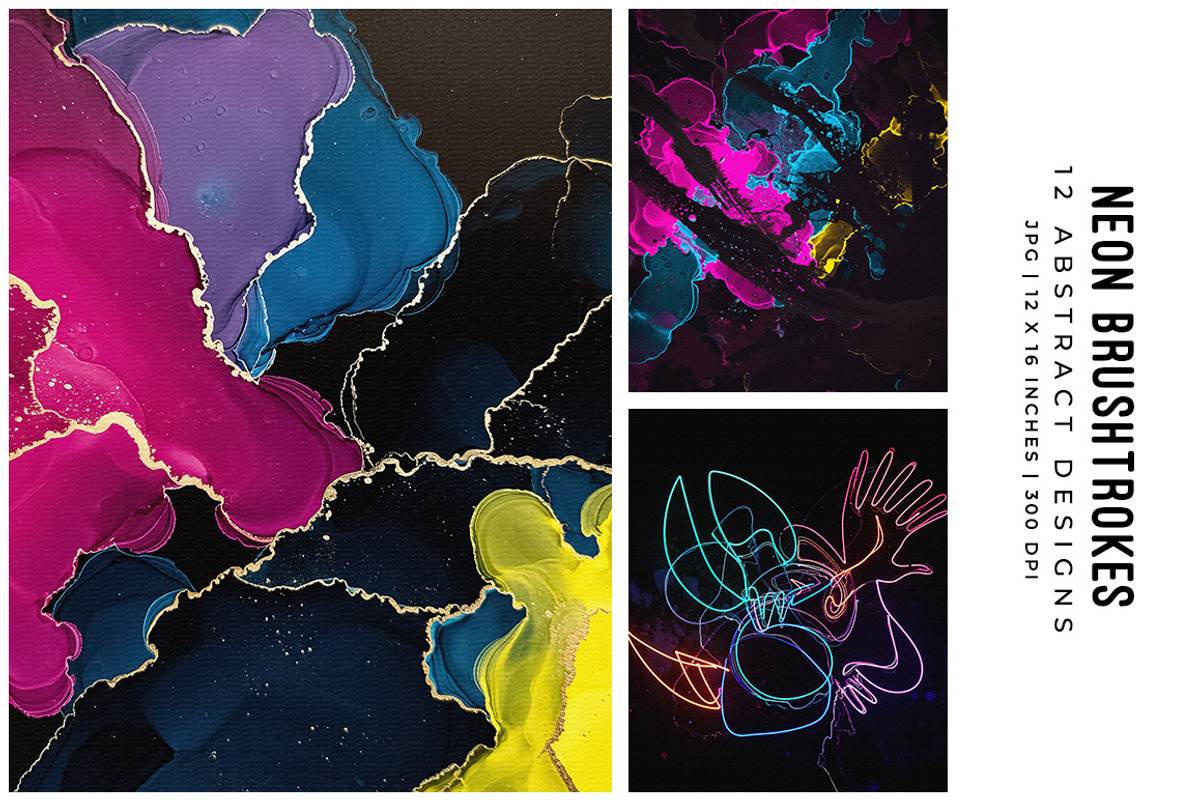 Neon Brushtrokes, a Decorative Illustration by Digital Art Creations (Photo 4 of 7)