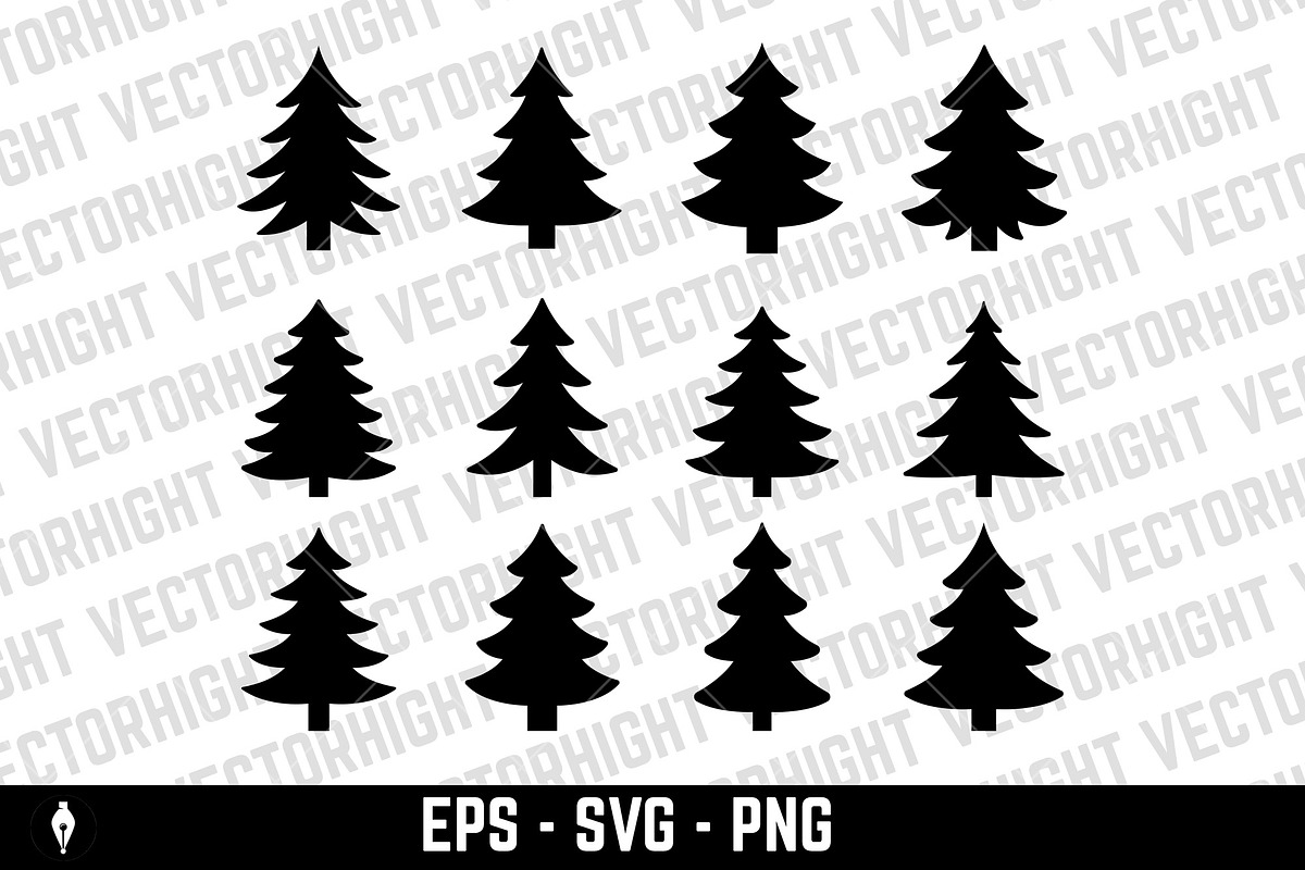 Set of pine tree icons, an Object Illustration by Vectorhight (Photo 3 of 3)