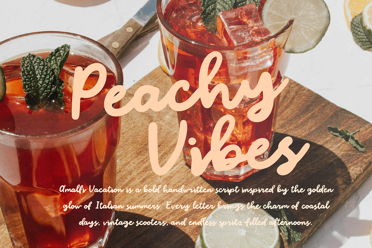 Amalfi - Coastal Summer Retro Script, a Script Font by Kaya Fonts (Photo 5 of 39)