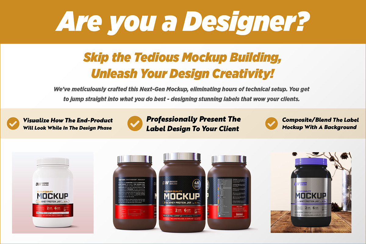 2 lbs Whey Protein Jar Mockup A1-Pro, a Packaging Mockup by Design Warlord (Photo 10 of 19)