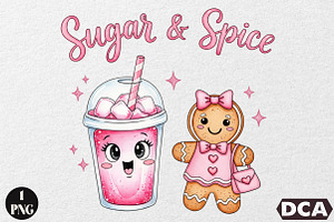 Sugar & Spice T Shirt Christmas Png, an Illustration by DreamCafeArt