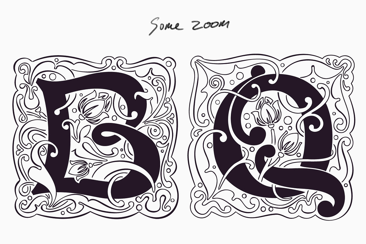 Antique Initials font, a Blackletter Font by kaer_shop (Photo 12 of 13)