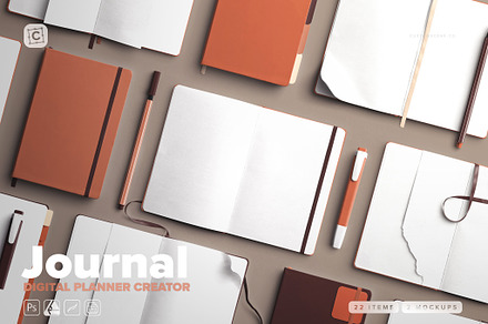 Digital Journal Creator, a Books & Magazine Mockup by Custom Scene