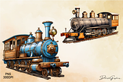 Vintage Wooden Train Sublimation Png, an Object Illustration by danishgraphics (Thumbnail 6 of 9)