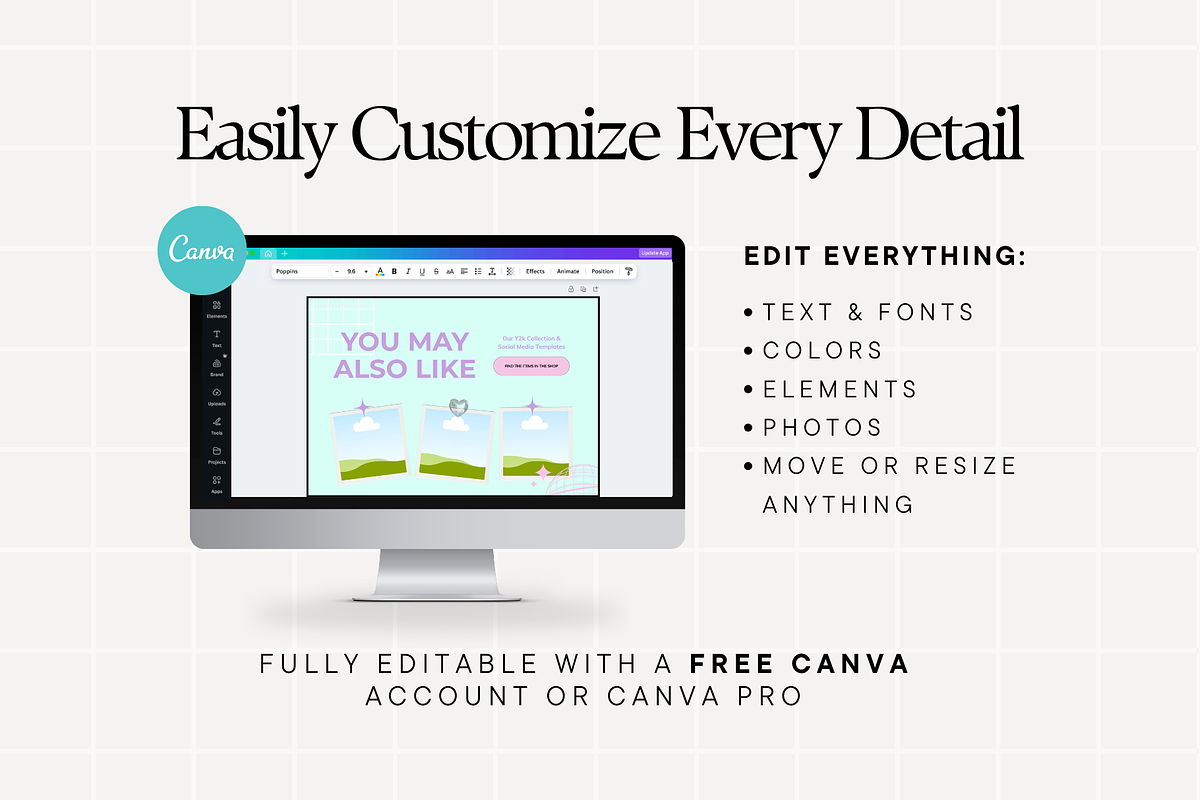 Y2k Purple Etsy Shop Kit Template, a Branding & Logo Template by Anna Design Studio (Photo 6 of 8)