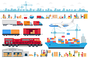 Delivery & logistics infographic, a Person Illustration by Bezvershenko (Thumbnail 2 of 6)