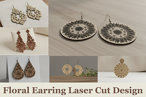 Floral Drop Earring SVGs