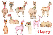 Lama in cactus collection, an Animal Illustration by IvanFet (Thumbnail 2 of 5)