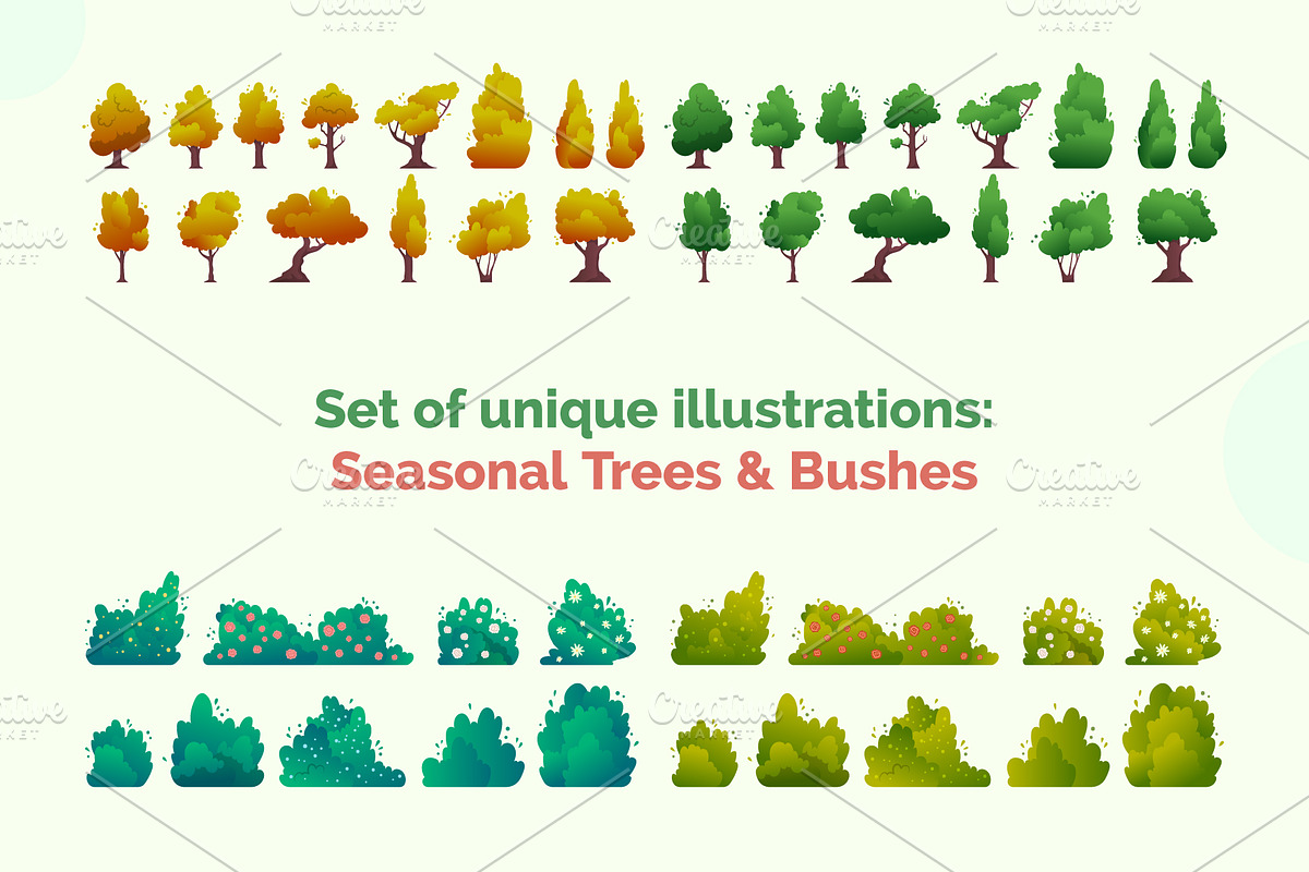 Trees and Bushes Illustration, a Graphic by 35lab (Photo 2 of 6)