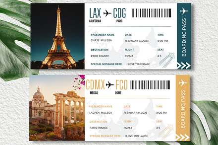 Editable Boarding Pass Template