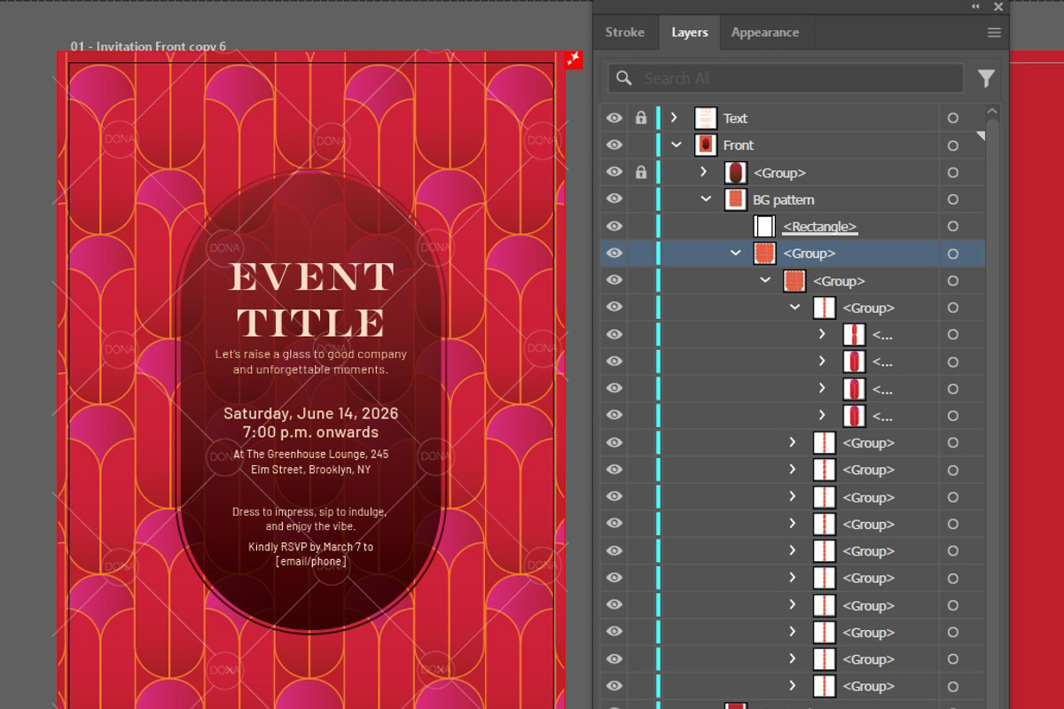 Event Invitation Template 38, a Marketing Template by BloomToLife By Dona (Photo 2 of 6)
