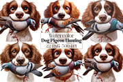 Watercolor Dog Pigeon Hunting PNG, an Illustration by CraftArtStudio (Thumbnail 1 of 6)