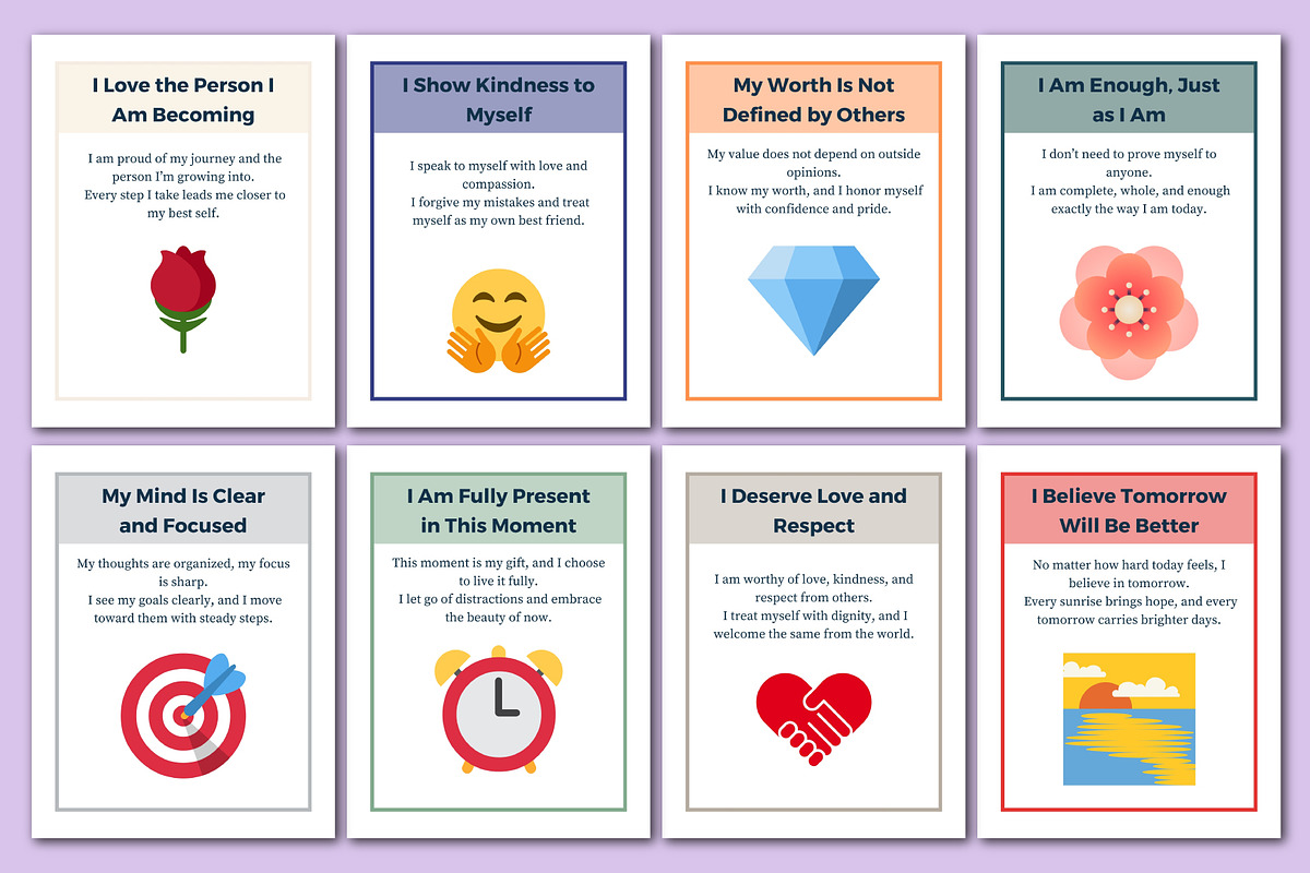 50+ Mental Resilience Affirmation, a Stationery Template by Designmela01 (Photo 6 of 6)