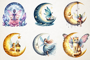 Fairy Moon Clipart, an Illustration by RobertsArt (Thumbnail 4 of 7)