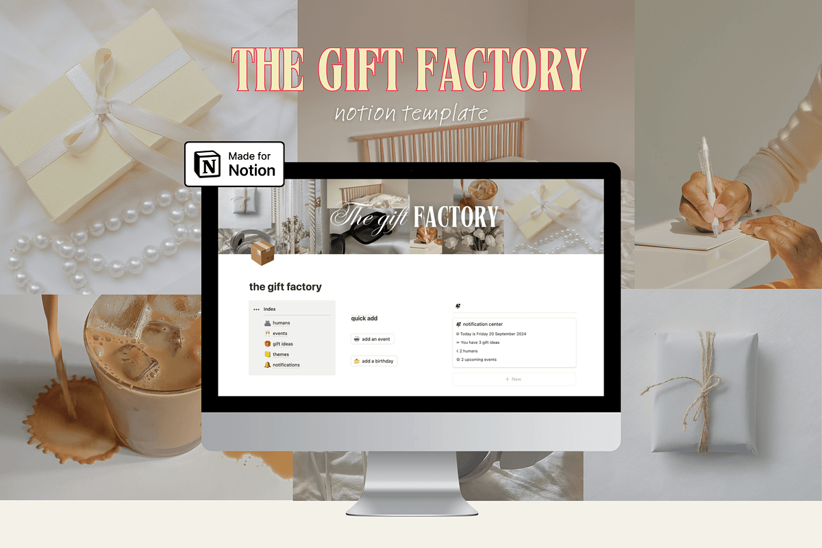 Gift factory - Notion template, an App Template by Iasan Design (Photo 2 of 7)