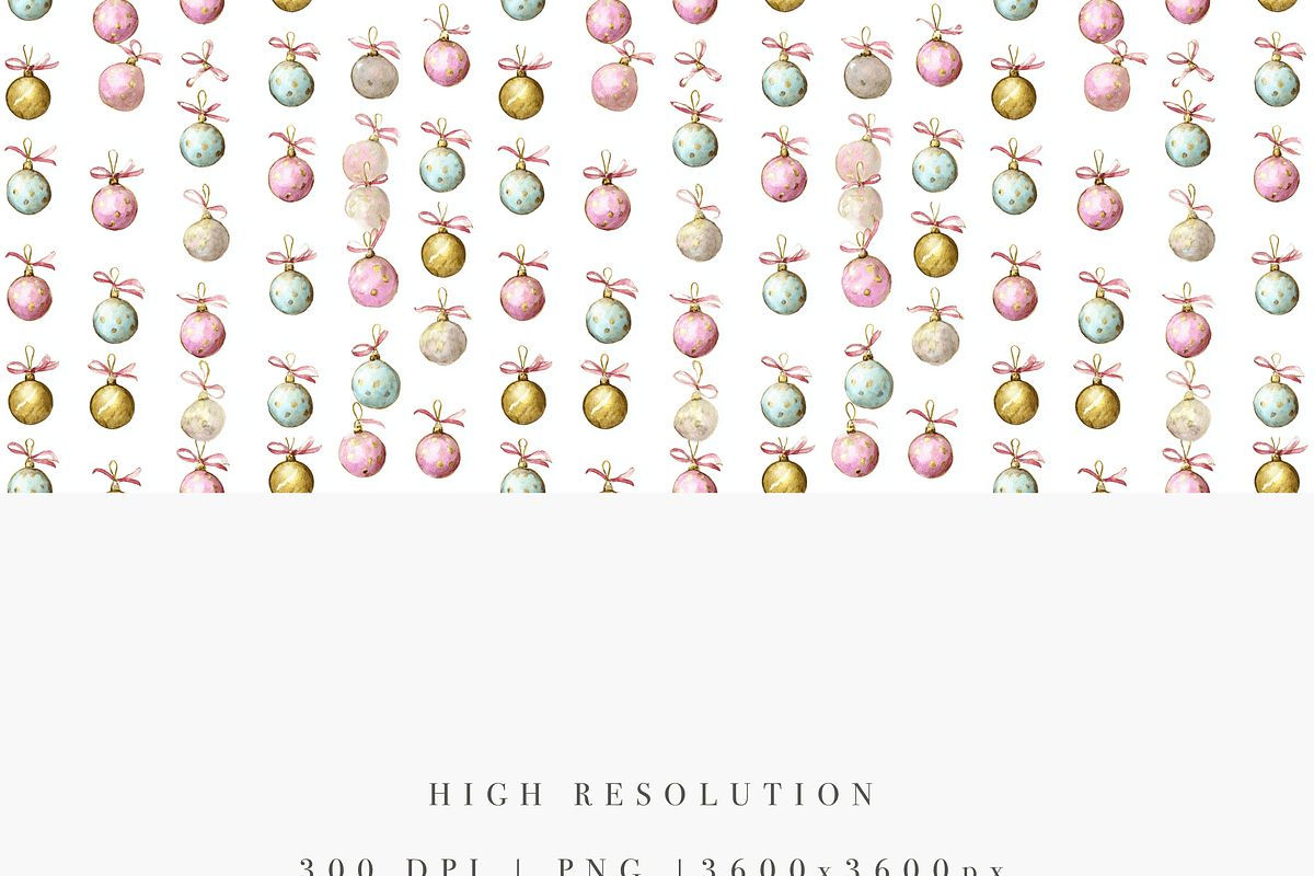 Pastel Christmas Bauble Seamless Pat, a Pattern Graphic by Pati Charm Studio (Photo 3 of 7)
