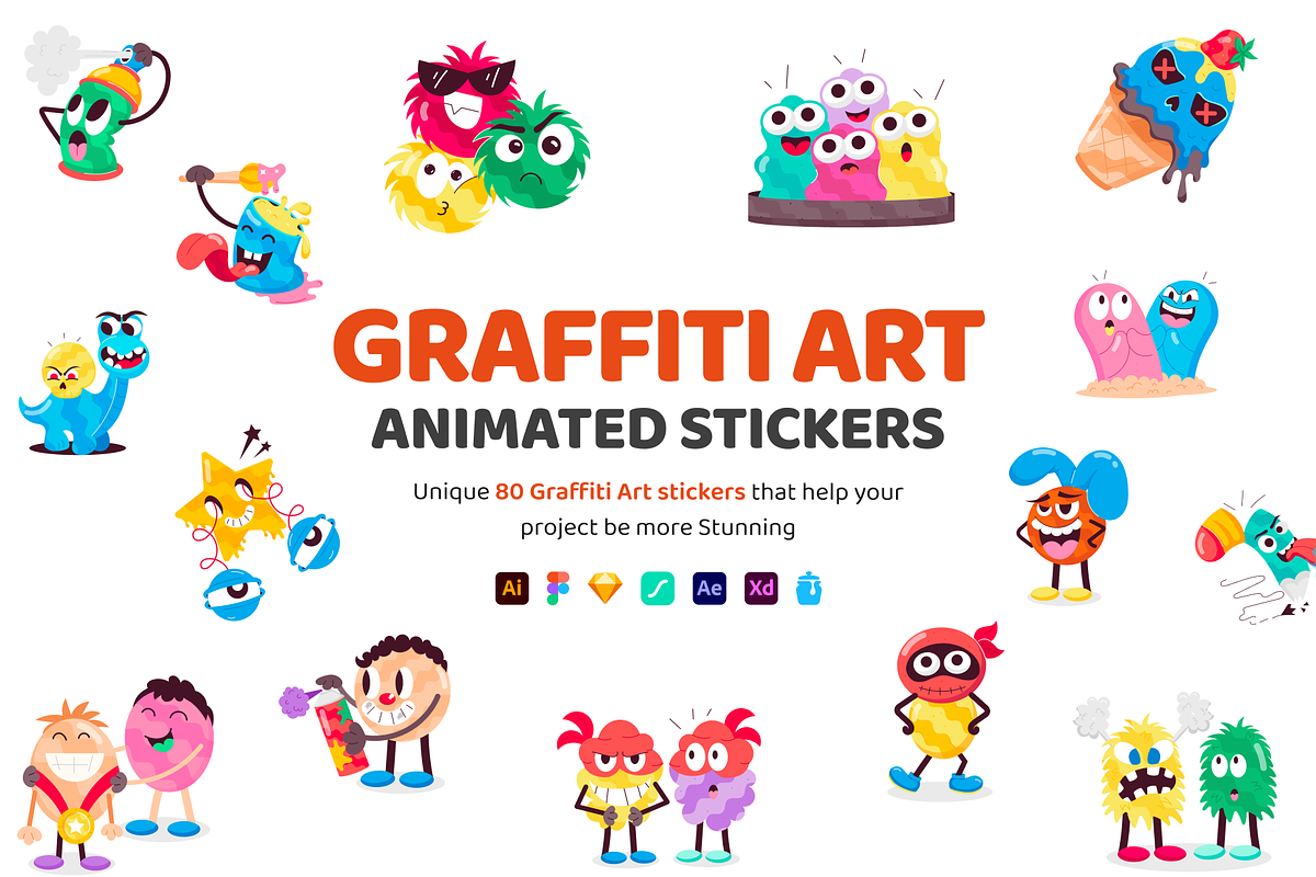 Animated Graffiti Art Stickers, an Emoji Icon by Vectors Market (Photo 1 of 7)