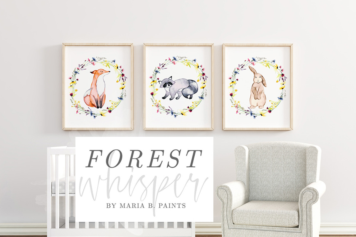 Woodland Watercolor Clipart, an Animal Illustration by Maria B. Paints (Photo 4 of 4)