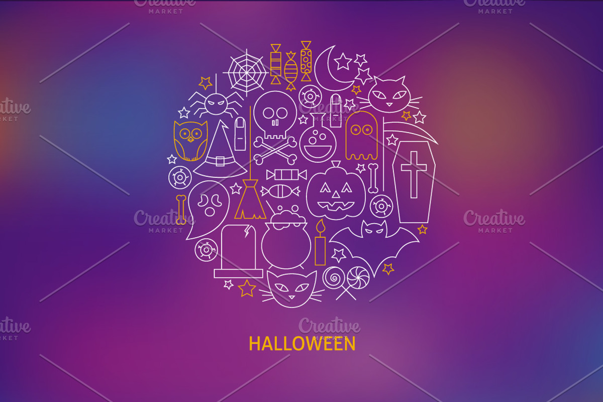 Halloween Line Art Icons preview 5