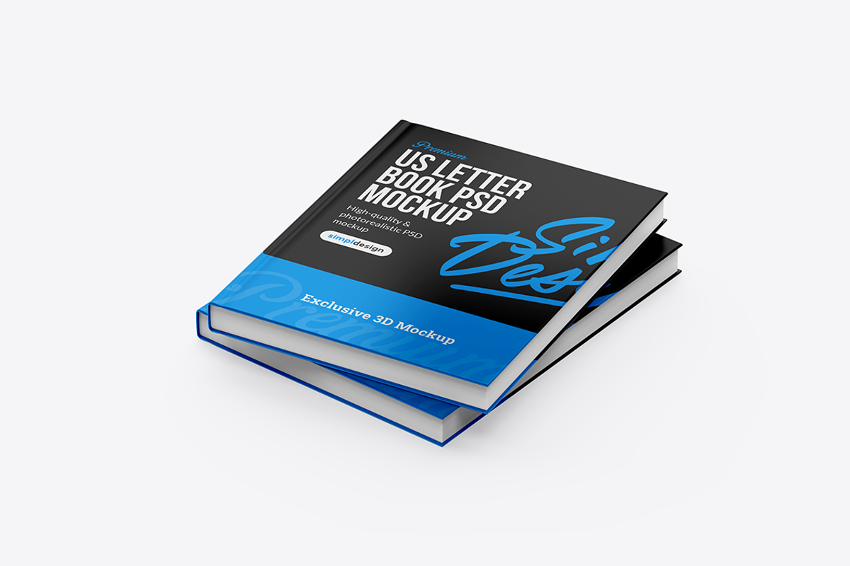 US Letter Hardcover Book Mockup, a Books & Magazine Mockup by SimplDesign (Photo 13 of 13)