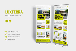 Luxterra Estate - Roll Up Banner, a Print Template by Esensifiksi.studio