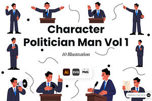 Character Politician Man Vol 1, a Person Illustration by SLAB! Design