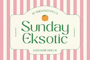 Sunday Eksotic Sans Serif Display, a Sans Serif Font by timelesstype.co (Thumbnail 1 of 15)