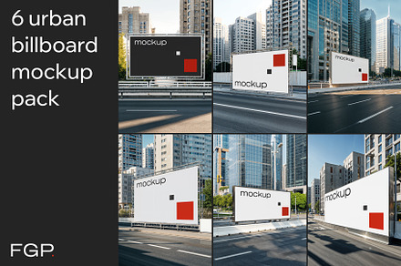 6 Urban Billboard Mockup Pack
