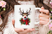 Santa’s Sleigh & Reindeer Watercolor, an Illustration by RobertsArt (Thumbnail 5 of 6)