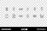 Charging Outline Icon Set, an Outline Icon by Unique Design Team (Thumbnail 1 of 3)