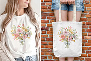 Embroidery Spring Flower Bouquet PNG, an Object Graphic by V Design Creator (Thumbnail 5 of 8)