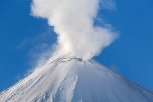 Winter view of top volcano eruption, a Nature Photo by Alexander-Piragis