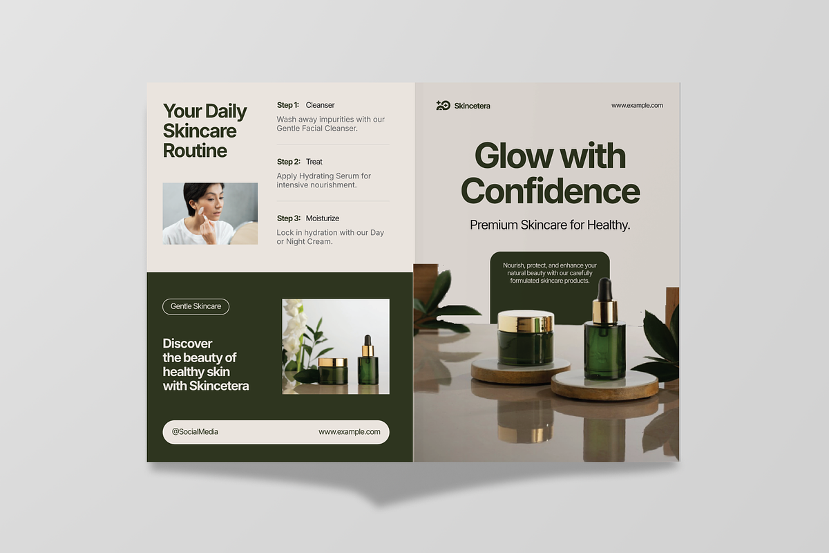 Natural Skincare Bifold Brochure, a Brochure Template by Annora Studio (Photo 3 of 6)