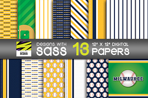 Seamless Milwaukee Baseball Pattern