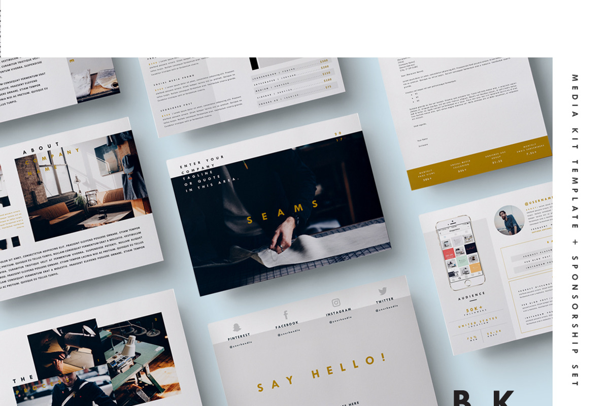 Blog Media Kit + Sponsorship | 8 Pgs, a Social Media Template by Blogger Kit Co. (Photo 1 of 5)