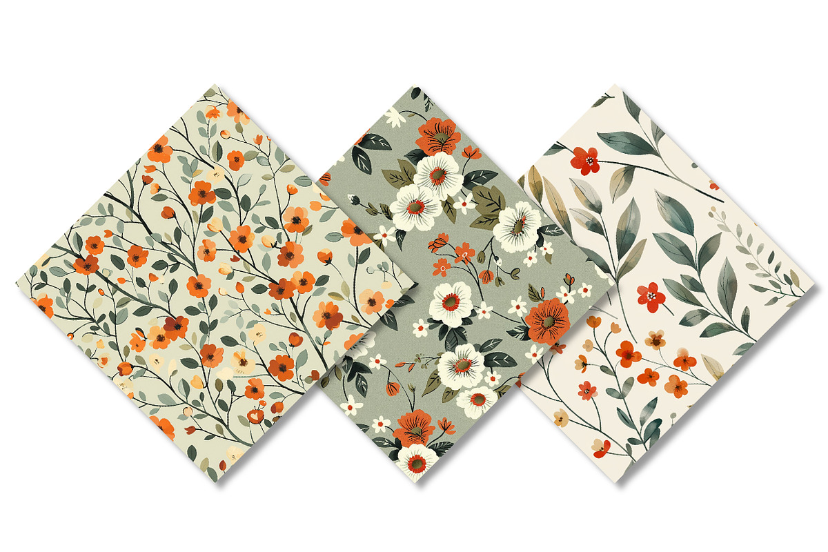 Seamless Floral Pattern Bundle, a Pattern Graphic by Canvas Craft