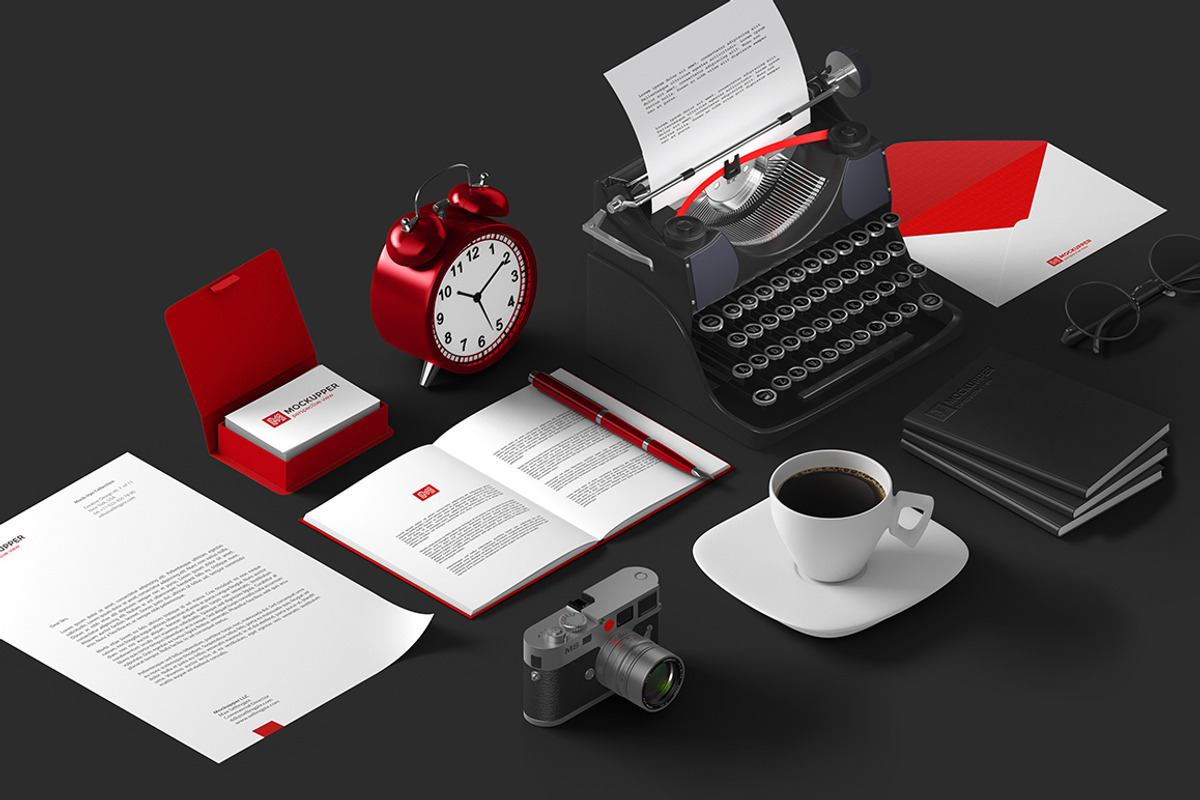 Identity Mockup Isometric view 4K, a Cups & Container Mockup by Sentavio (Photo 6 of 7)