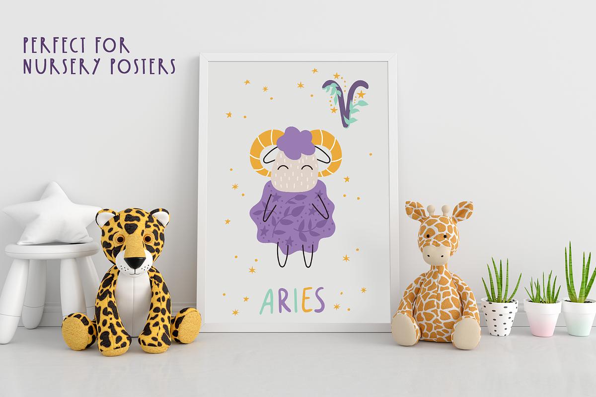 Baby zodiac. Astrology for kids, an Animal Illustration by RinaKustova (Photo 8 of 12)