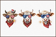 4th of July Heifer Png, Patriotic Co, an Illustration by Sublimation Artist (Thumbnail 3 of 6)