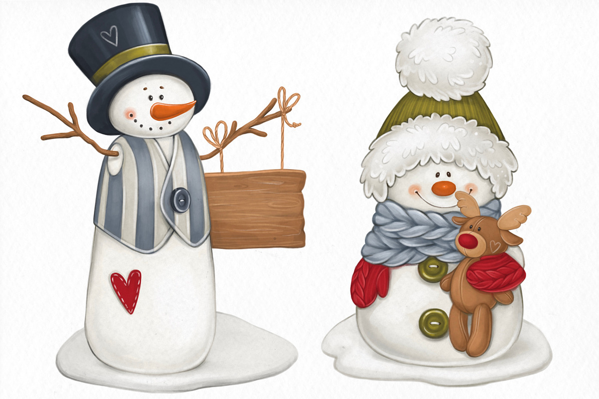 Snowman Winter collection, an Illustration by designs.svkl (Photo 2 of 6)