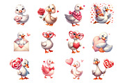 Silly Valentines Goose Clipart, an Illustration by Design Market (Thumbnail 3 of 3)