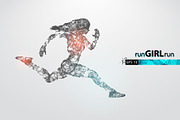 Silhouettes of running athlete woman, a Healthcare Illustration by Matrosovv (Thumbnail 2 of 4)