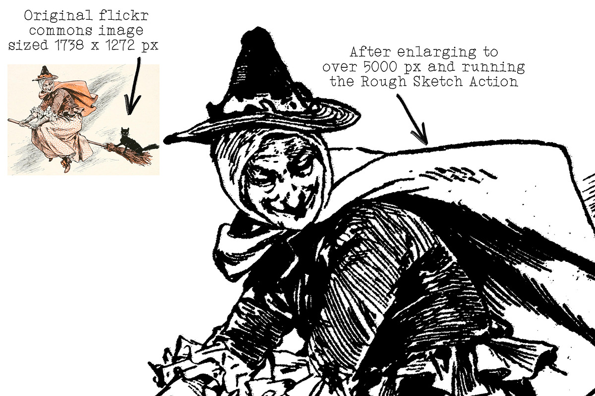 Rough Sketch Photoshop Action, an Action Add-On by Heather Green Designs (Photo 4 of 10)