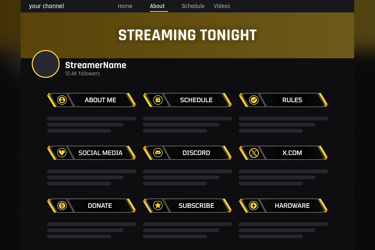 Legends Black and Gold Twitch Panels, an Object Graphic by Gear Store (Photo 3 of 5)