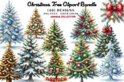 Christmas Tree Clipart Bundle, a Seasonal Illustration by CreationArt (Thumbnail 1 of 7)