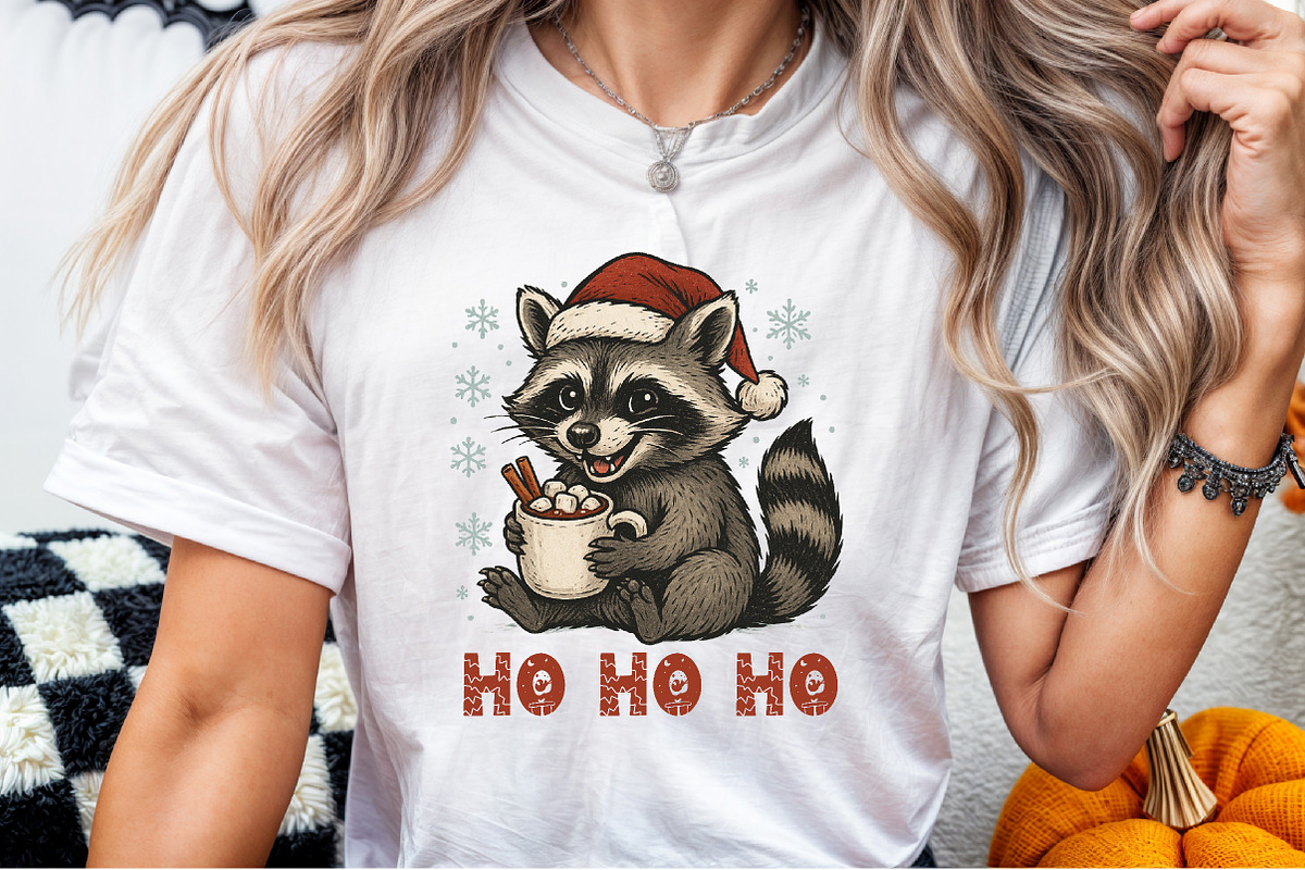 Ho Ho Ho Raccoon Png, Christmas Racc, an Illustration by Sublimation Artist (Photo 5 of 9)