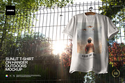 T-Shirt on Hanger Outdoors Mockup, a Shirt Mockup by creatsy5 (Thumbnail 1 of 6)