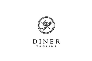 Simple Restaurant Logo Design Vector