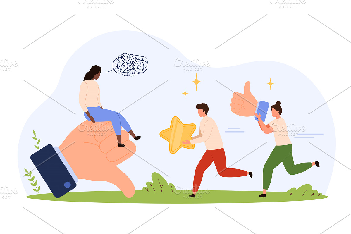 Receiving Positive Negative design, a Person Illustration by Flashvector